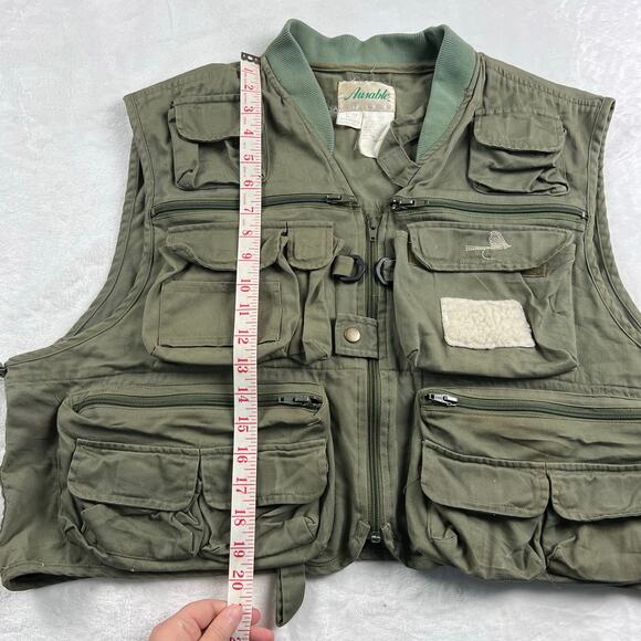 Ausable Vintage Green Fly Fishing Vest Size XL Full Zip Pockets Outdoor Sport - Picture 5 of 8